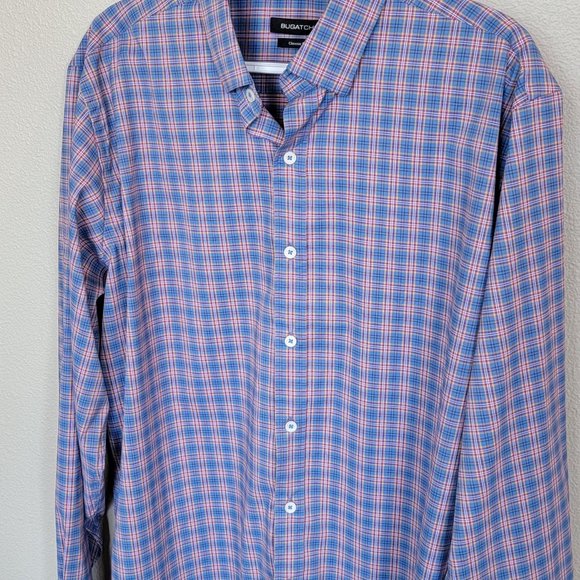 BUGATCHI Classic Fit Men's Long Sleeve Plaid Button Down Multi Color Size Large - Picture 8 of 13
